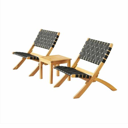 GUARDERIA 14 in. Barre Outdoor Bistro Set with Two Chairs & Table - 3 Piece GU3238751